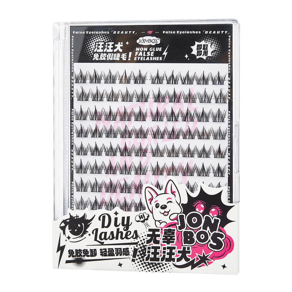 Jonbos self-adhesive false eyelashes, individual clusters, 10 rows, large capacity, beginner-friendly, natural & realistic, k-style eyelashes