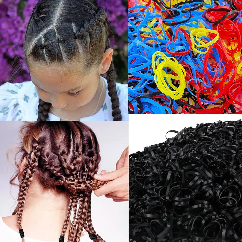 hot seller: 50-piece disposable black & colorful hair ties - gentle on hair, perfect for kids' hair buns, braids, and ponytails