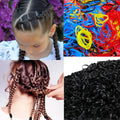 hot seller: 50-piece disposable black & colorful hair ties - gentle on hair, perfect for kids' hair buns, braids, and ponytails