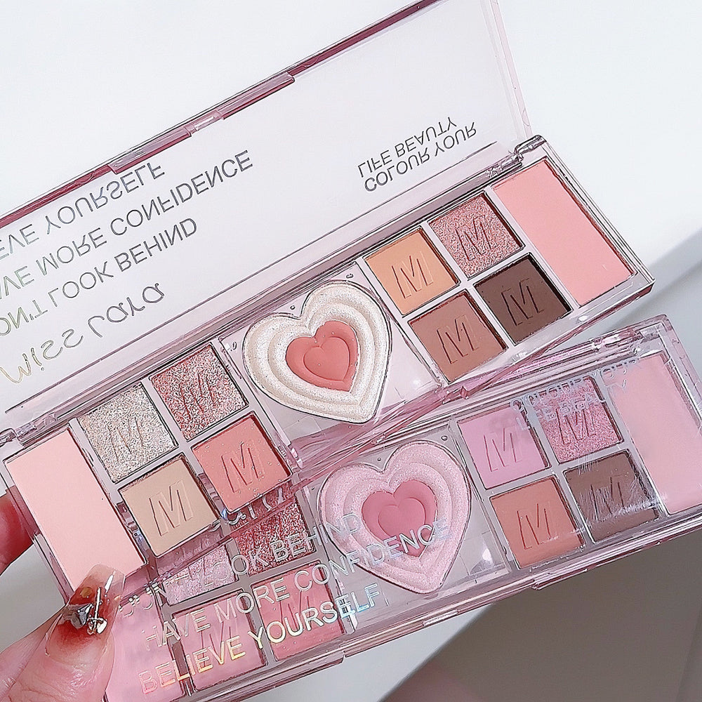Miss lara 12-color eyeshadow palette - shimmer, matte, and fine glitter shades - perfect for beginners, everyday looks, and earth tones