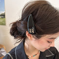 Ins blogger's same style classy leather forehead broken hair bread clip side bangs clip summercolorful bb clip for women