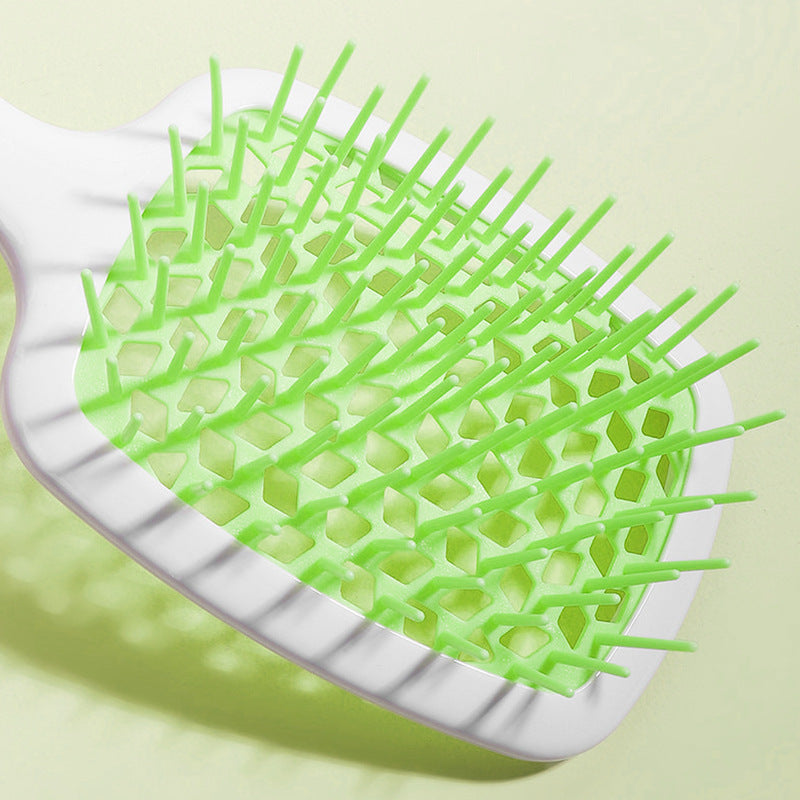 Hairdressing cut out massage grids wet and dry hairdressing comb for home women's straight hair curling comb fluffy styling comb