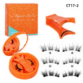 Ready-to-ship orange charm magnetic false eyelashes - all-in-one box. wholesale amazon us & european style dense, small round magnet eyelashes