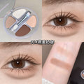Makeup kakashow smart four-color lying silkworm palette for women matte pearlescent fine shimmer stereo brightening multi-functional eye shadow palette
