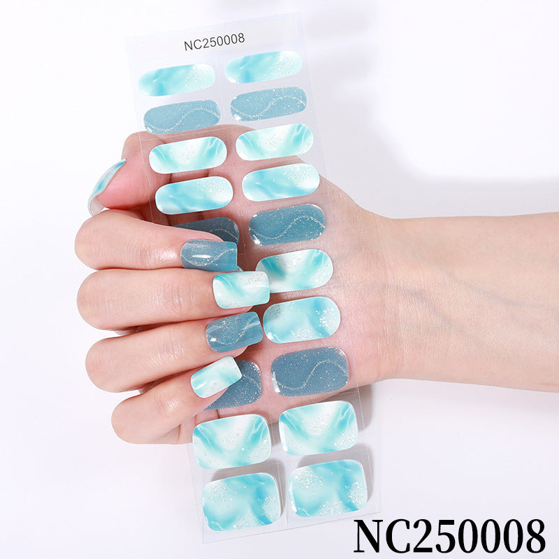 fashion cat eye semi-cured gel nail sticker onion powder explosive pink butterfly nail art sticker full waterproof