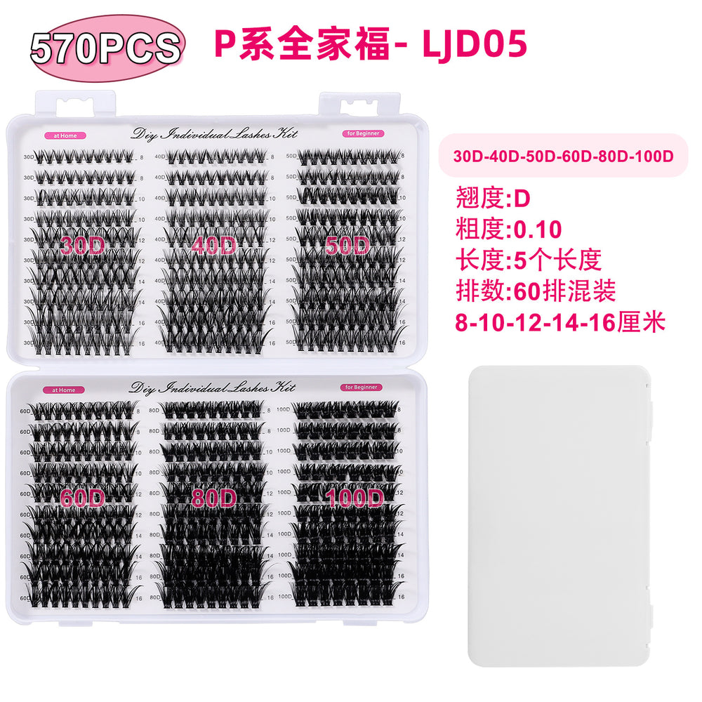 self-grafted eyelash book set, thick and curled false eyelashes, large capacity 80p100p european and american eyelashes
