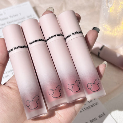 Kakashow cute bear lip glaze velvet matte matte female student affordable whitening lip and cheek dual-purpose lip mud lipstick