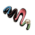 Red and blue contrast color hair clip shark clip hair clip for women's back of head wavy pearl classy clip hair accessories