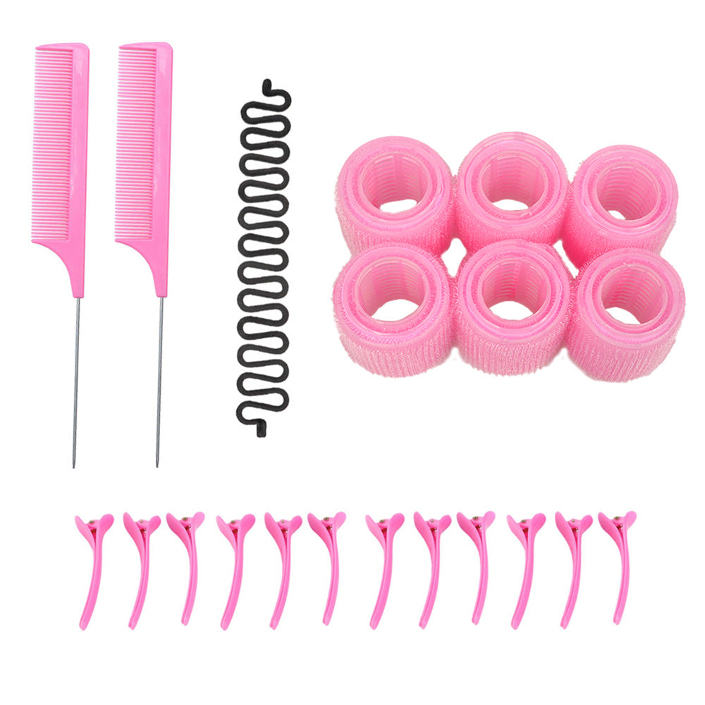 33-piece bangs curling barrel curling iron heatless curling styling tool hairdressing supplies steel needle tip tail comb fishbone braid