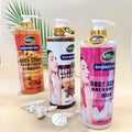 milk scrub shower gel long-lasting fragrance silky exfoliating turmeric shower gel 1000ml export wholesale