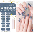 Zhengxiang customized gel manicure stickers ins ice transparent hot stamping cross-border uv lamp hardening semi-baked nail stickers amazon