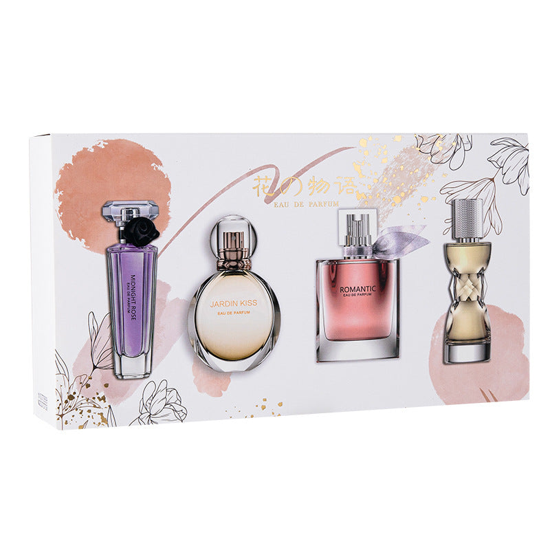 New floral story women's perfume gift set - four-piece floral fragrance collection - perfect for tiktok & kuaishou live streaming - dropshipping available