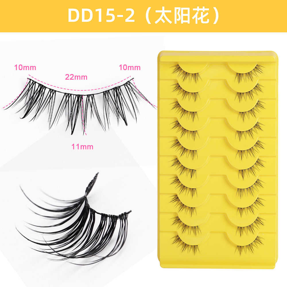 Carefully selected *10 pairs of soft stem and hard stem eyelashes, thick and natural one-piece little devil comic eyelashes glue style