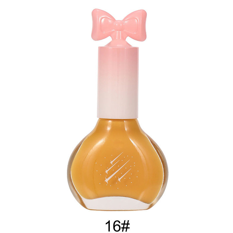 Nail polish, no baking, quick drying, non-tearable, nude color, sequined bottom oil, wine red cherry oily nail polish, wholesale