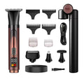 4-in-1 men's grooming kit: back shaver, folding telescopic pole, hair trimmer, razor, and nose hair trimmer