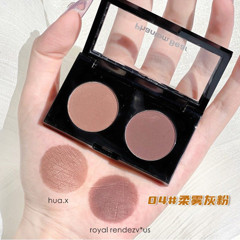 Phantom bear two-color eyeshadow - everyday light makeup, affordable student-friendly rose tea cement eyeshadow palette, high-end, pure & sultry style