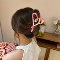 Gradient color love gripper female plastic large cute sweet 2024 new style shark clip for the back of the head summer hair clip