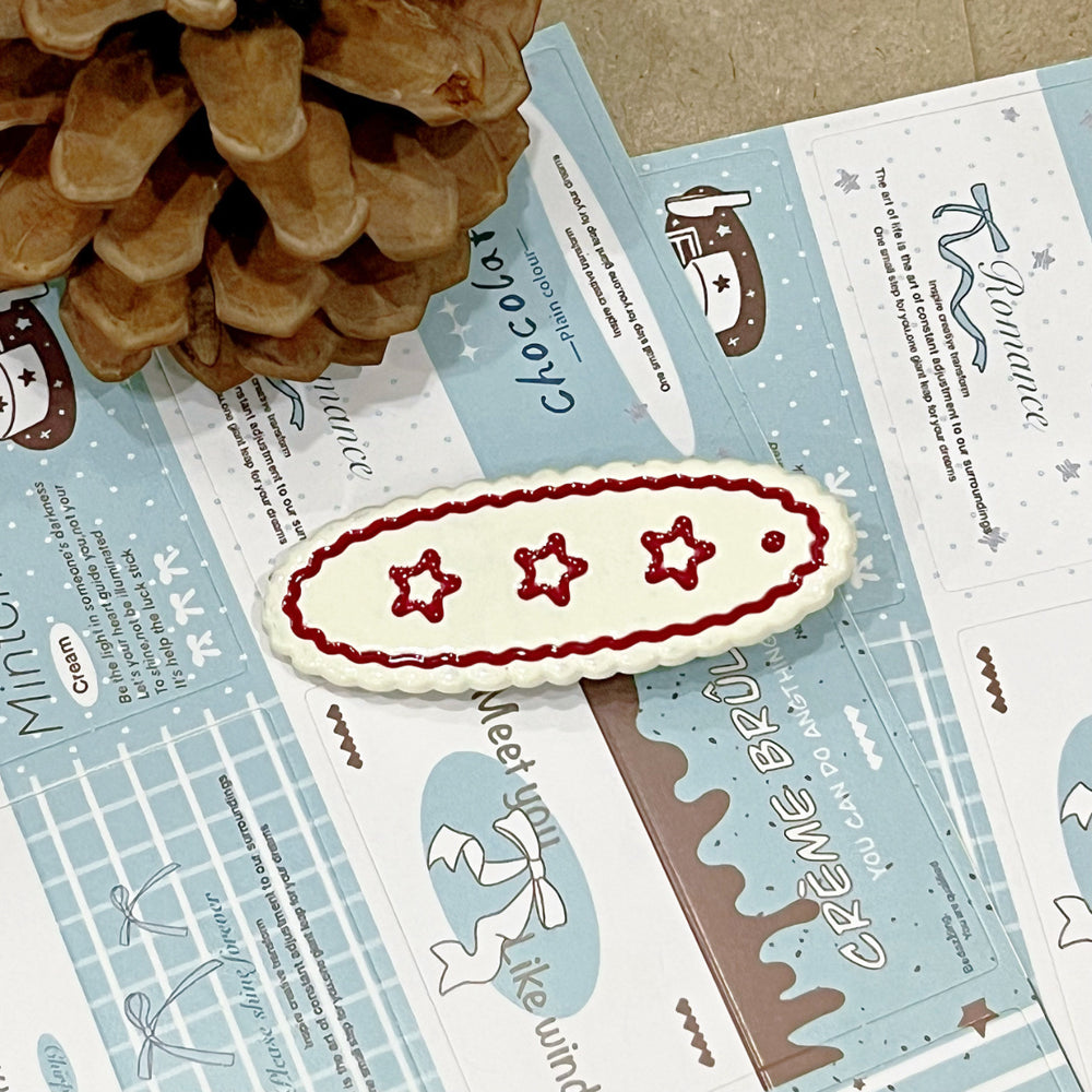 Korean dongdaemun new blue floral hair clip - side bangs duckbill clip - sweet & girly hair accessory