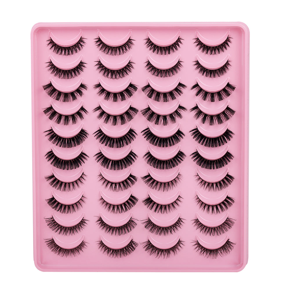 10 pairs of hard stem false eyelashes - voluminous, faux cluster lashes for stage makeup, professional makeup artist grade
