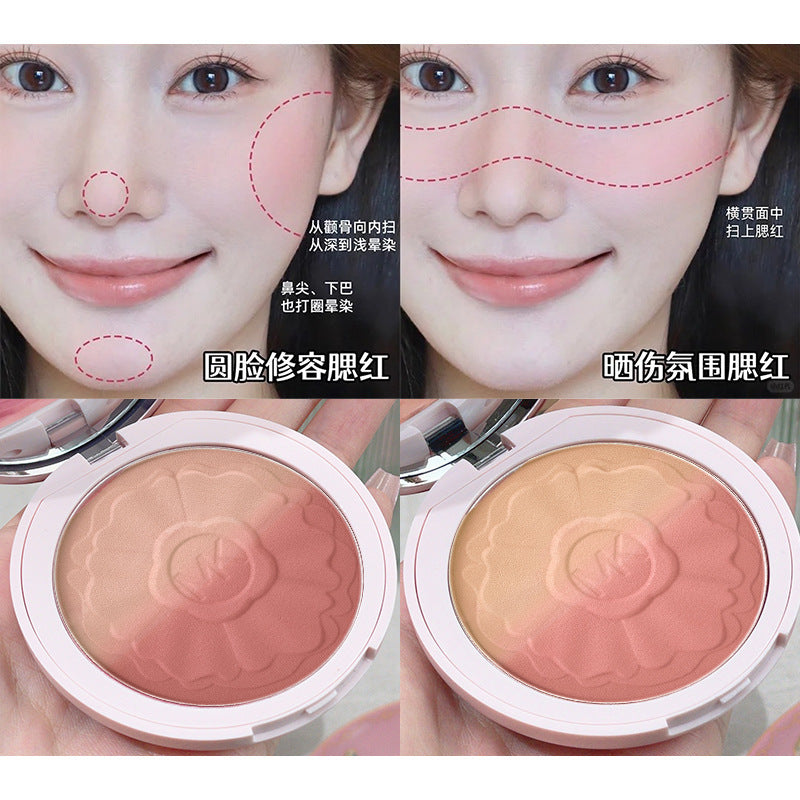 Marco andy's tipsy gradient blush peach whitening sunset golden orange nature nude makeup student party matte rouge