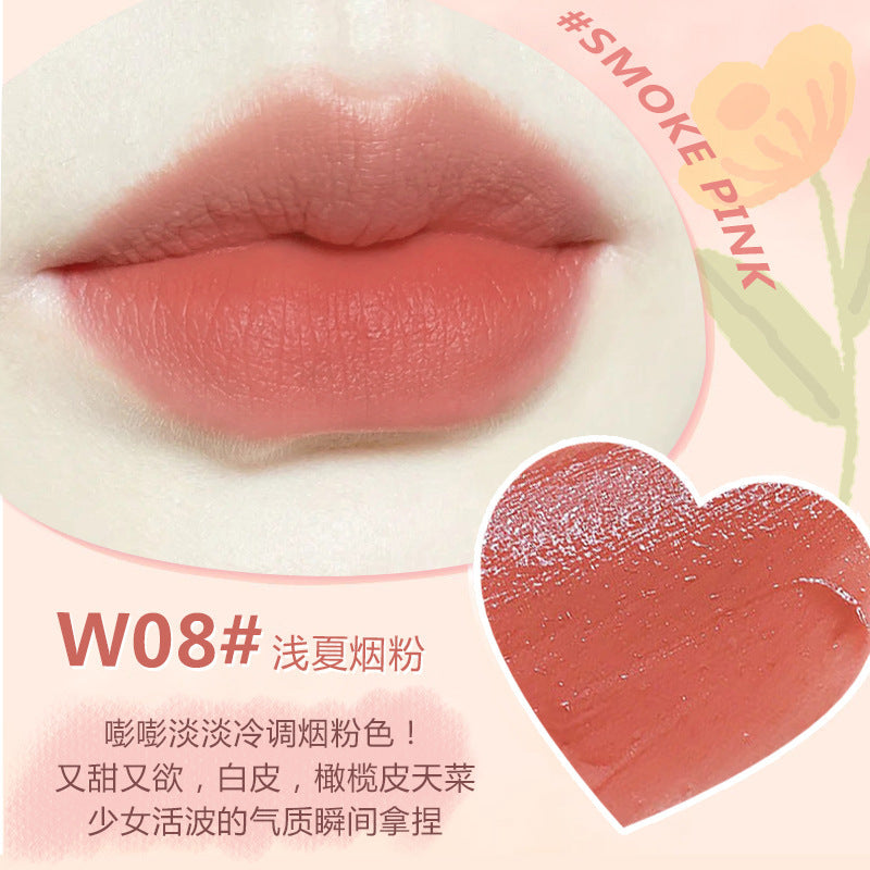Wodwod velvet mist light cream lip glaze velvet matte matte low saturation pseudo-natural student affordable lipstick