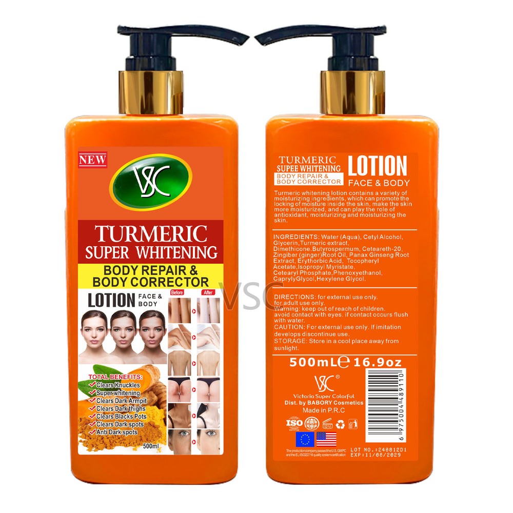 moisturizing lotion vc & turmeric body lotion skin moisturizing, translucent, blackening and firming body lotionexport