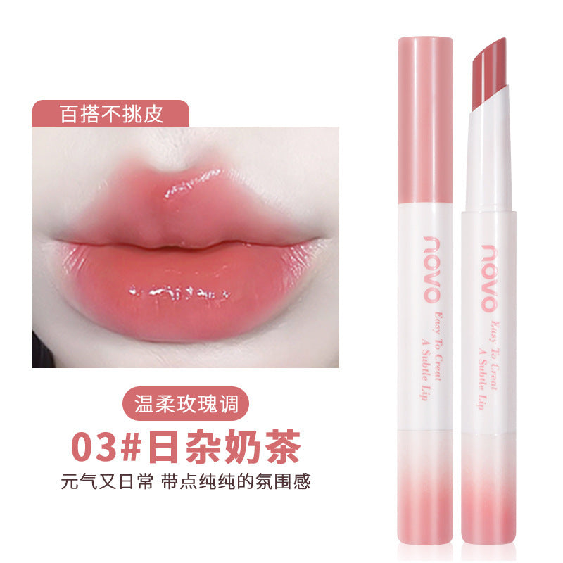 Novo charming color translucent hydrating lipstick mirror moisturizing waterproof not easy to lose pigment whitening lipstick