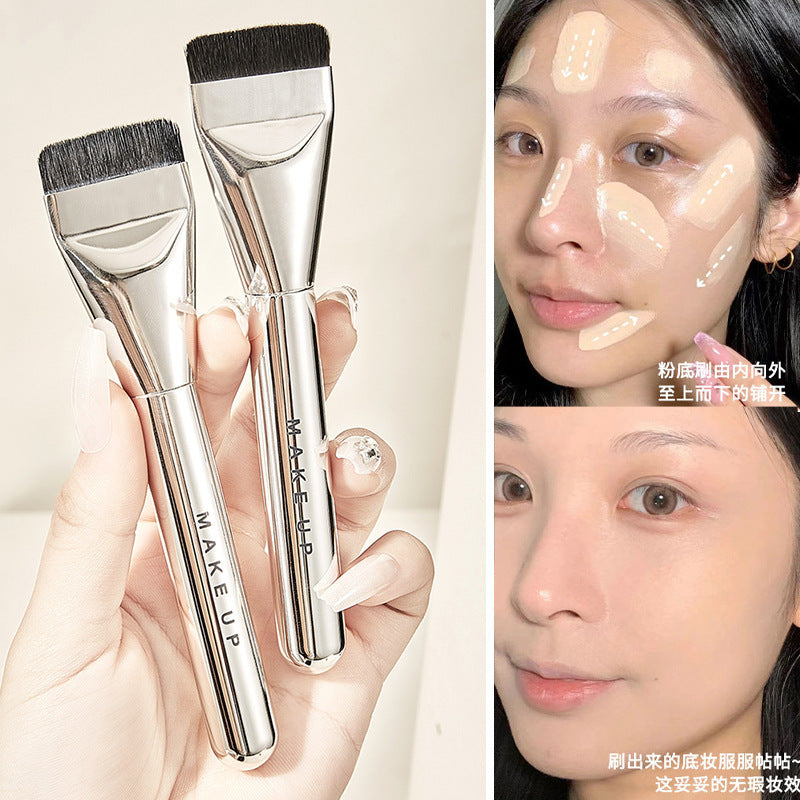 Sickle eyeliner brush, flat bevel blade eyeliner brush, eye and face down to lying silkworm brush, eyebrow brush, eye makeup brush, portable