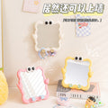 Cartoon vanity mirror - desktop, wall-mountable makeup mirror with plastic storage - perfect for home and office