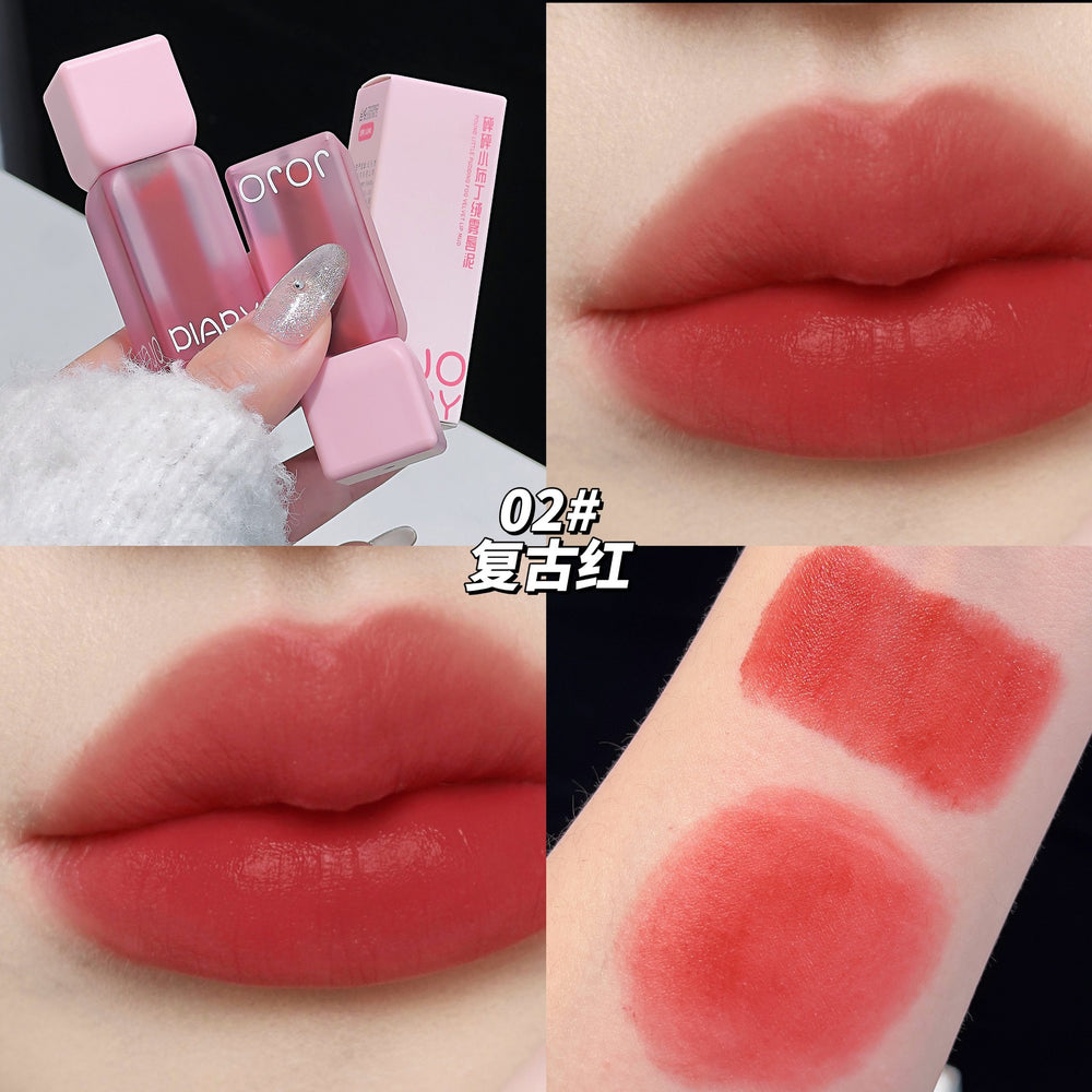 Makeup jojo diary little pudding velvet mist lip mud velvet matte matte whitening lip glaze