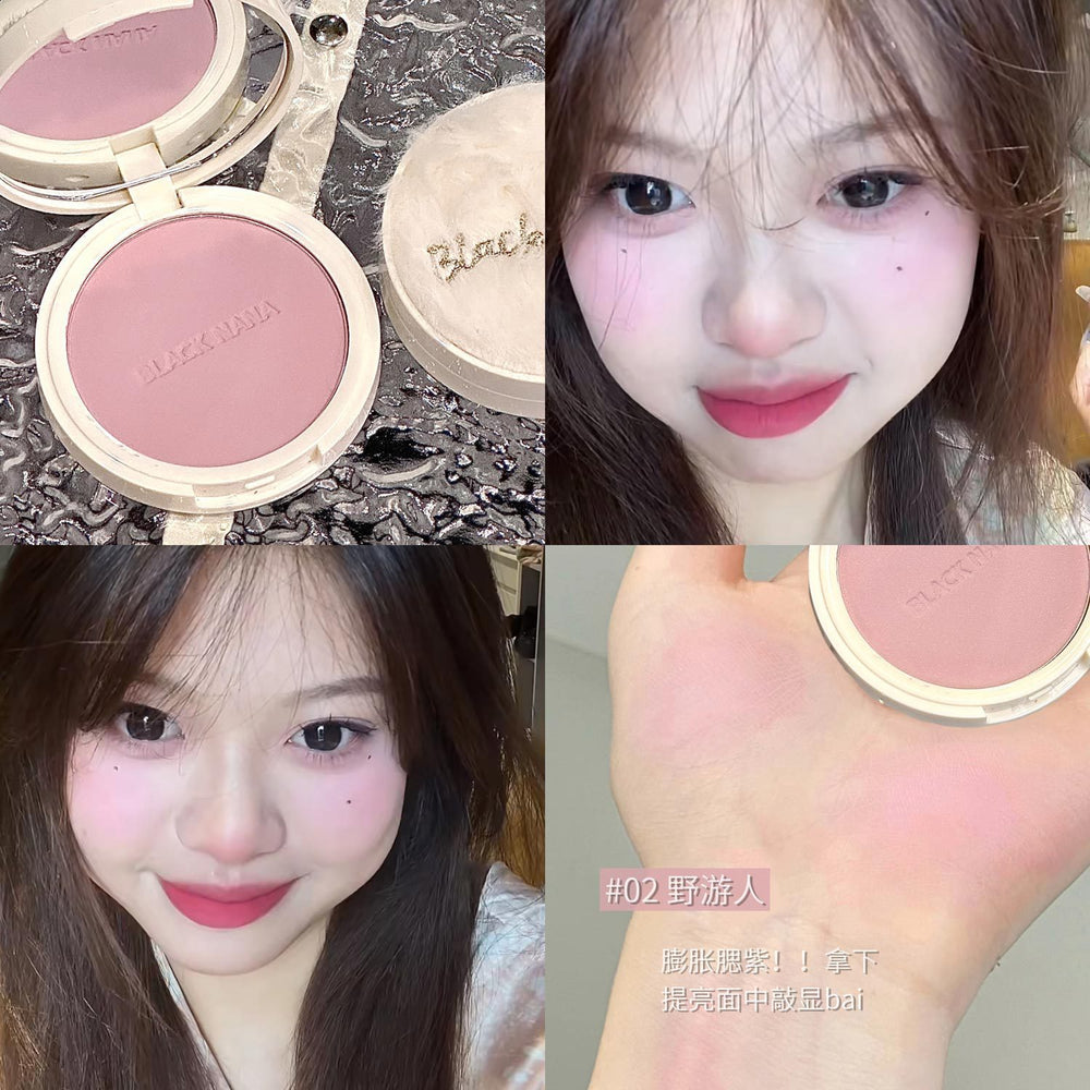 Black nana cat fun soft mist single color blush natural nude makeup vitality girl low saturation matte contouring rouge