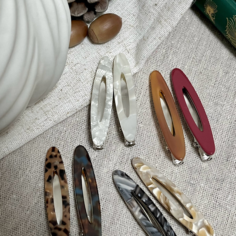 Acetate cut out hair clip long oval makeup clip casual side bangs clip duckbill clip hair accessories fashionnew arrival