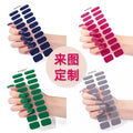Zhengxiang custom gel nail stickers - solid color korean uv light therapy semi-cured nail stickers - waterproof cross-border wholesale
