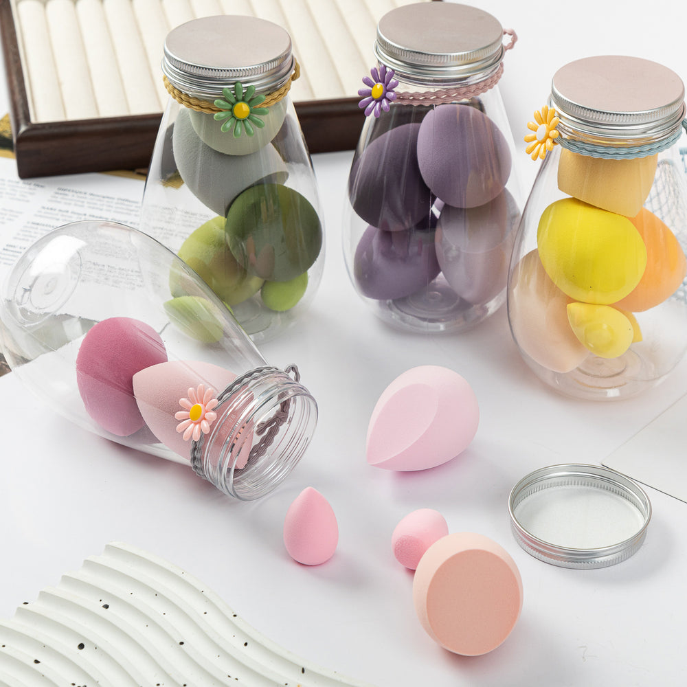 popular beauty egg drift bottle 7-piece powder puff set beauty egg air cushion cotton makeup sponge