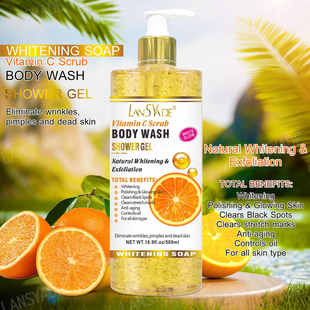 export fruit scrub shower gel silky, refreshing, moisturizing, gentle cleansing, long-lasting fragrance 500ml
