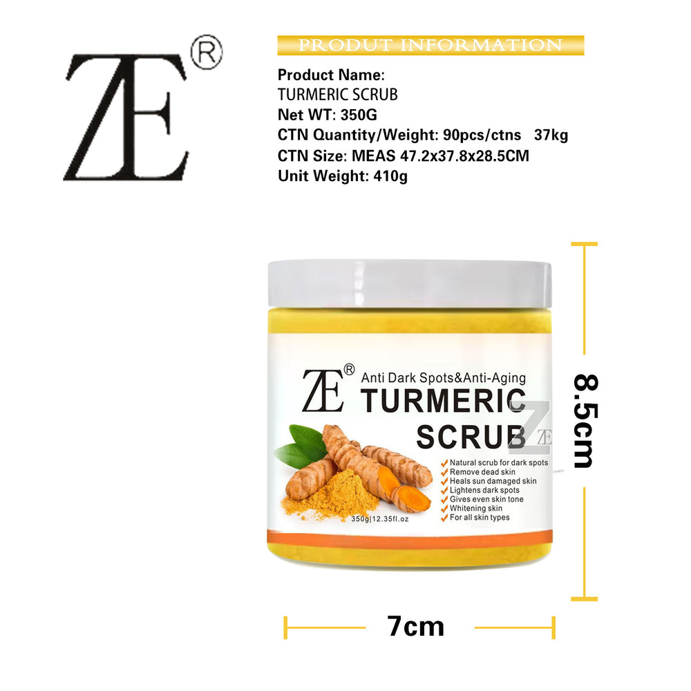 Turmeric body scrub - exfoliating bath salt for deep cleansing and skin rejuvenation