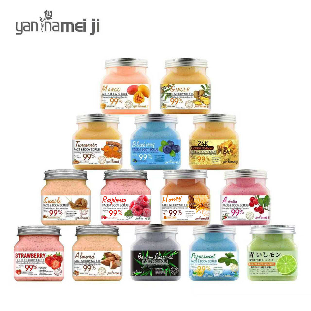 fruit scented bath salt, whole body exfoliating chicken skin square bottle scrub, deep cleansing bath mud rub 500g