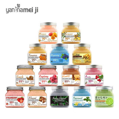 square bottle rice scrub to remove dead skin, clean fruit scrub to remove chicken skin, rose exfoliating cream 350g