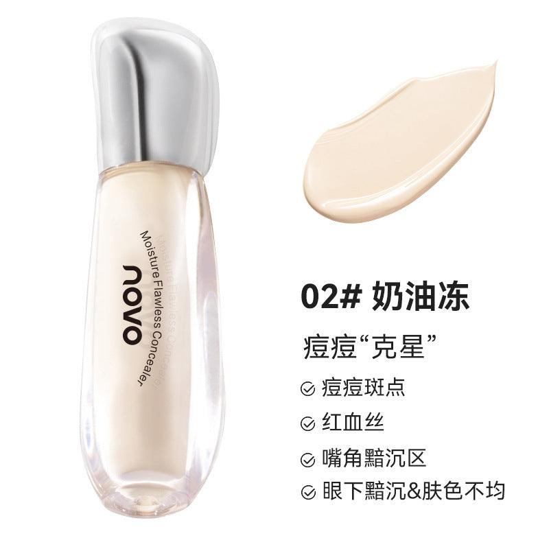 Novo flawless concealer: covers blemishes, dark spots, dark circles, and tear troughs. waterproof and long-lasting