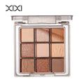 Xixi smoke powder slightly sweet nine-color eye shadow palette pearlescent flash low saturation milk tea nude brown palette novice beginner makeup