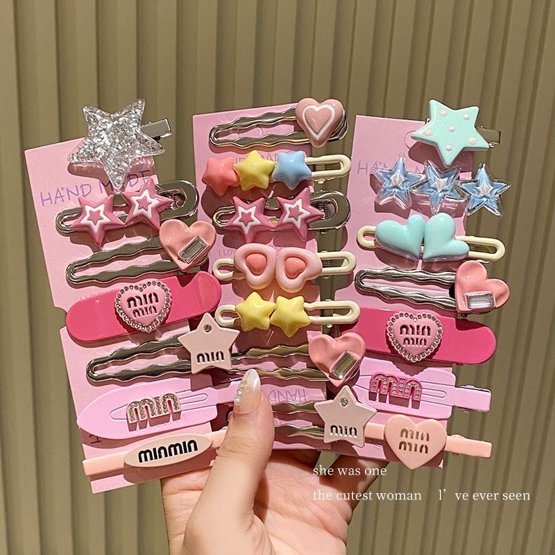 21-piece hair clip set: y2k sweet & cool dopamine metal rhinestone hair accessories for girls - cute hair clips, bang clips, and headbands