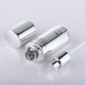 New electroplated silver glass bottle - press-type essential oil bottle, lotion bottle, 120ml/50g cream jar, cosmetic packaging material