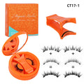 Ready-to-ship orange charm magnetic false eyelashes - all-in-one box. wholesale amazon us & european style dense, small round magnet eyelashes