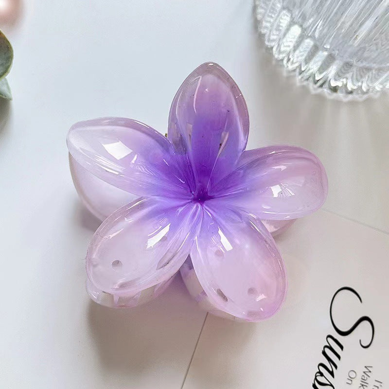 Summer romantic plumeria shape cross-border hair clip for women fashion in flower hair clip back of head hair accessory clip