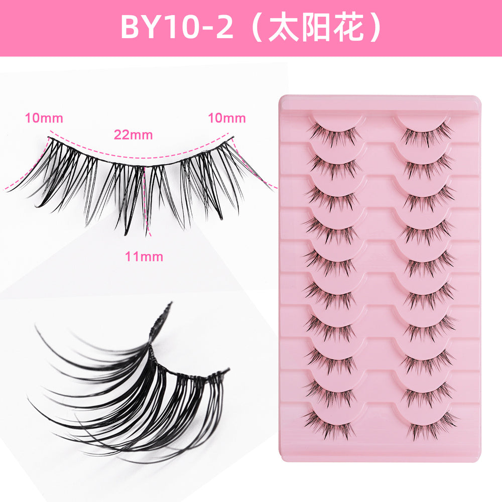 Premium *hard stem false eyelashes - 10 pairs - european & american style - black band - barbie doll/devil eye - dense volume - stage makeup lashes