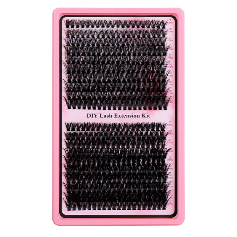 Tk hot-selling 640 cluster lash extension kit - european & american 5d volume eyelash extensions set with adhesive