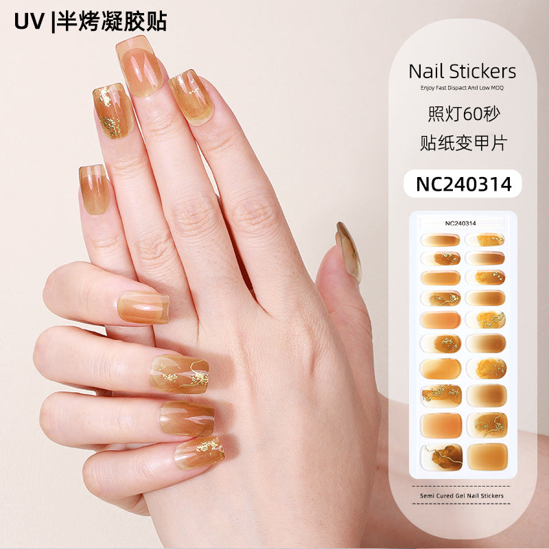Zhengxiang custom gel nail art stickers - halloween, cross-border, us & european style, uv light semi-cured nail stickers, hot stamping wholesale