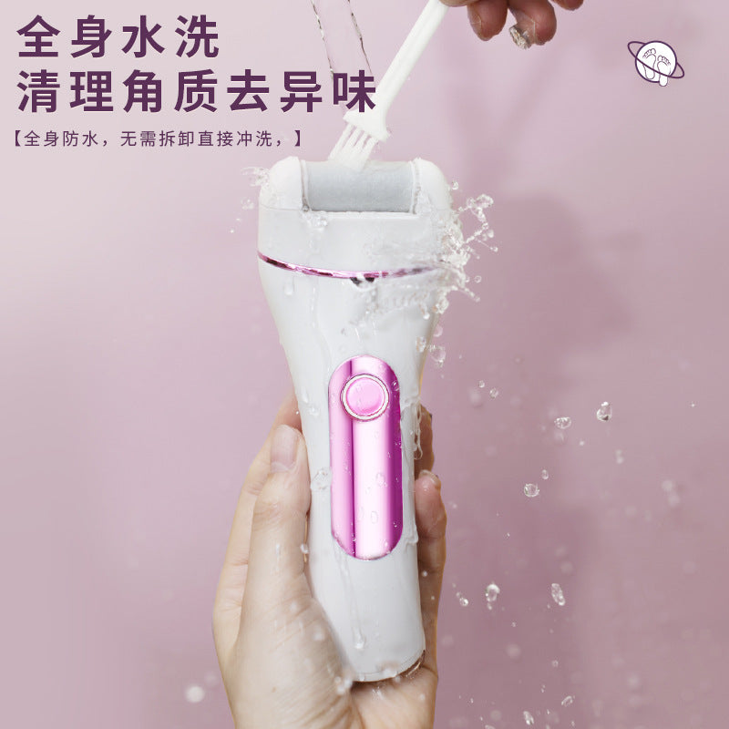 Manso electric foot file - automatic rechargeable callus remover for smooth, beautiful feet - electric foot scrubber & pedicure machine