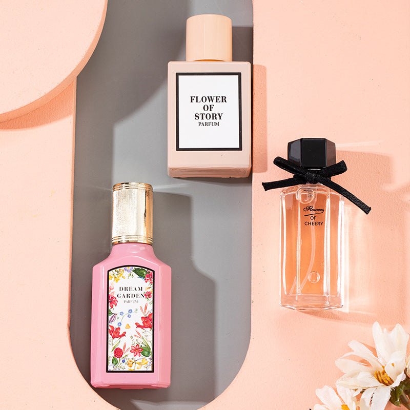 Hua yue qi meng women's orange perfume gift set - student gift three-piece set - fresh, long-lasting eau de toilette set - wholesale