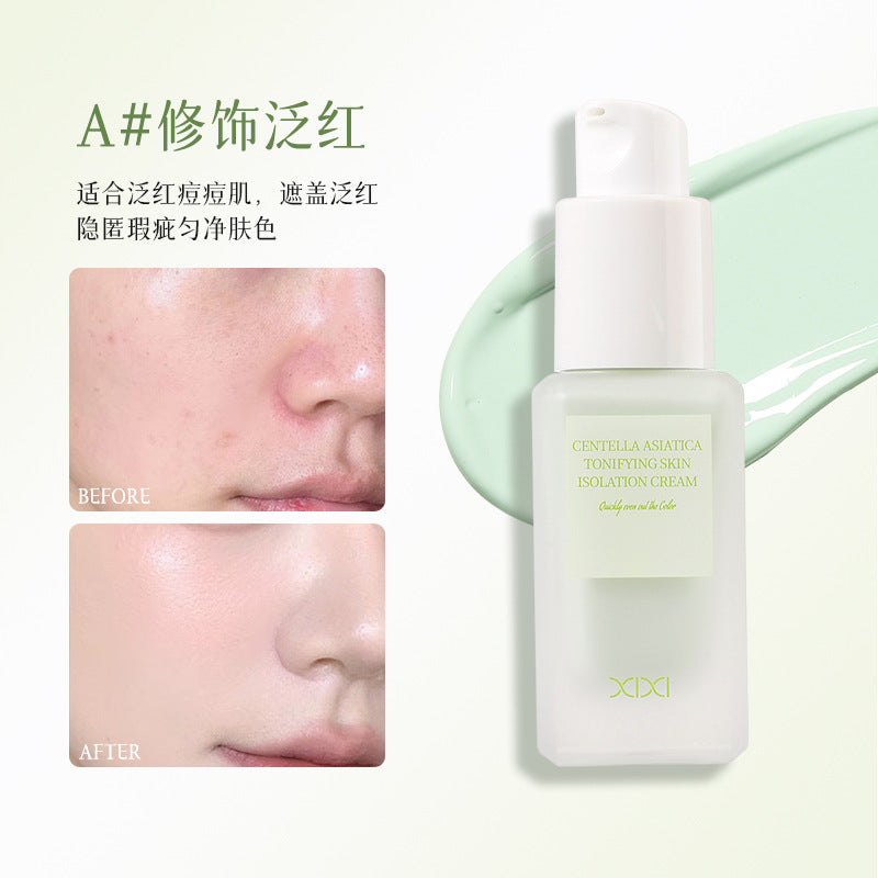 Makeup xixi centella asiatica moisturizing skin isolating cream makeup primer concealer brightening correcting skin color smooth and non-sticky powder